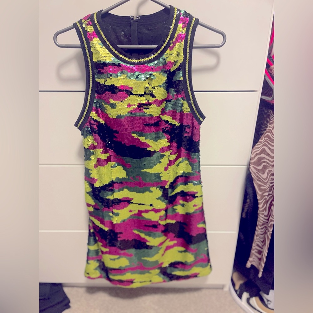 NBD Camo Sparkle Mini Dress - Size Small - Like New! (worn once)